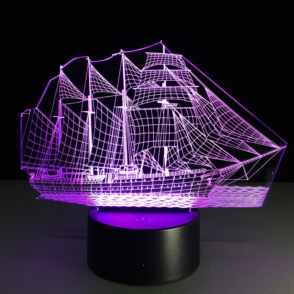 🌊 Holographic 3D Sailing Ship light🚢